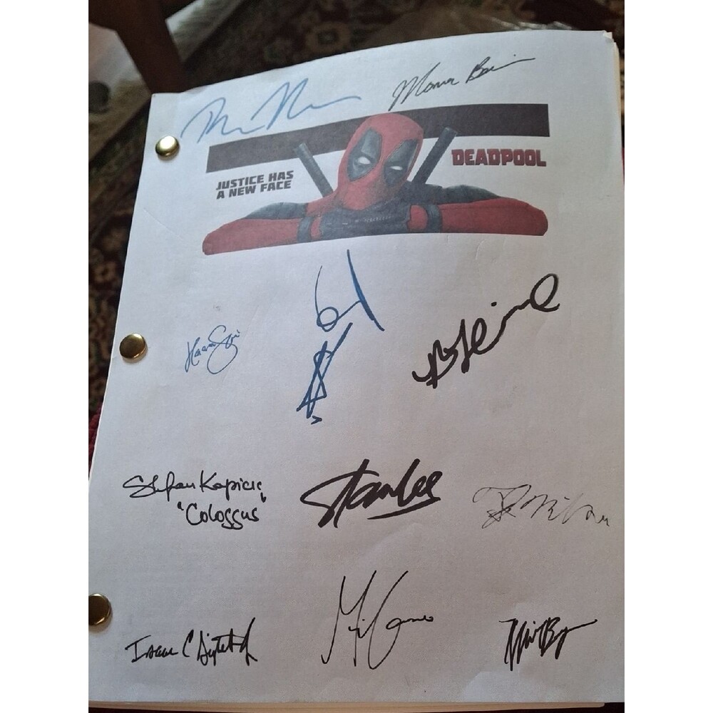 Deadpool Signed Script Cover Reprint, Final Shooting Script